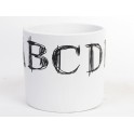 Don.Cem.Letter Pot White-13,5x13,5x12,5c