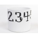 Don.Cem.Number Pot White-13,5x13,5x12,5c