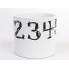 Don.Cem.Number Pot White-13,5x13,5x12,5c